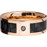 Lashbrook 14k Rose Gold 8mm Men's Wedding Band - 14KRC8F15SEG_CFBLKDIA.07F+POLISH photo3