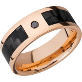 Lashbrook 14k Rose Gold 8mm Men's Wedding Band - 14KRC8F15SEG_CFBLKDIA.07F+POLISH photo