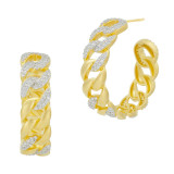 Freida Rothman Pave Chain Link Hoop Earrings - AHPYZE14-14K photo