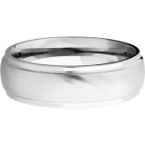 Lashbrook 14k White Gold Men's Wedding Band - 14KW7DGE-P+ANGLE+SATIN_POLISH photo3