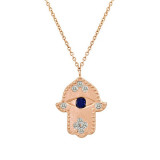 Meira T Rose Gold Sapphire and Diamond Necklace photo